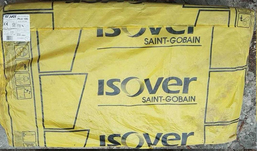Vata minerala bazaltica 10cm, Isover Saint Gobain, PLU100. 2 baxuri.