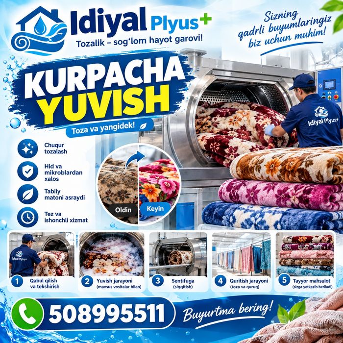 IDYAL PLYUS gilam yuvish