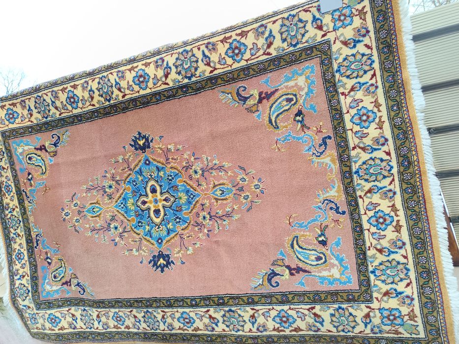 Covor traditional persan, Ghoum/Qom-India, lucrat manual, lana160x105.