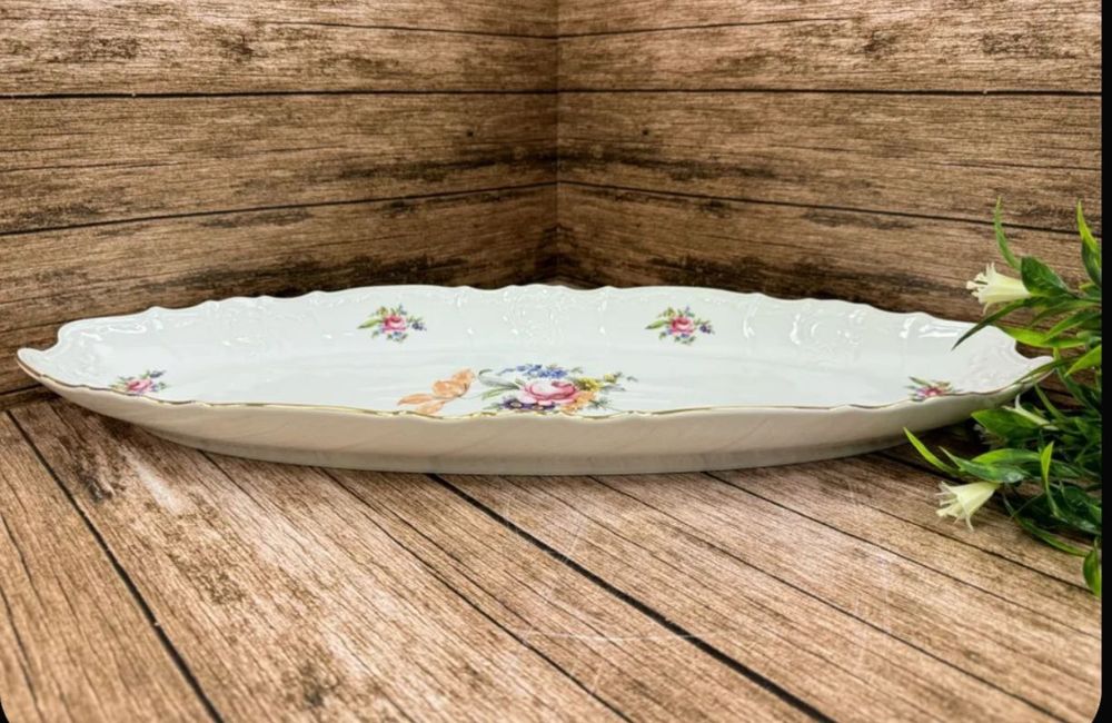 Фарфоровое блюдо 51см Мейсоновский букет Чехия