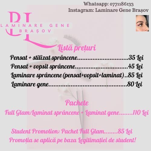 Laminare gene/sprâncene Brașov