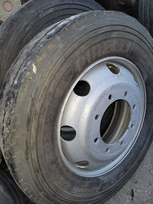 jante anvelope roti complete cu 8 gauri fara camera 245/70t17.5, 265/70r17.5, 285/70r19.5