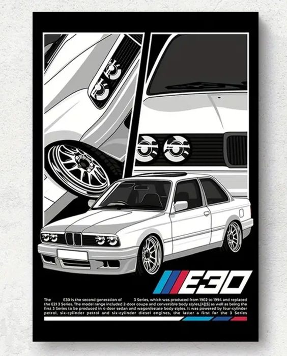 Платно за стена  BMW E30 и e34