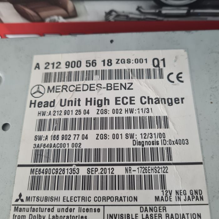 radio cd mercedes-benz e-class (2010->) [a207] 2.2 motorina 2012