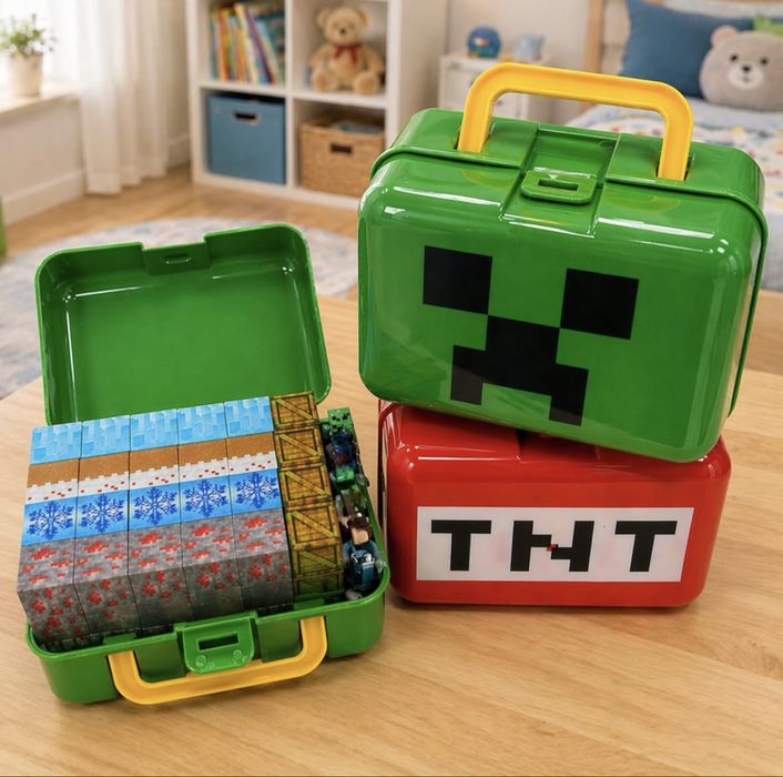 ПРОМО! Куфарче с 92 Магнитни кубчета Майнкрафт, Minecraft magnetic blocks