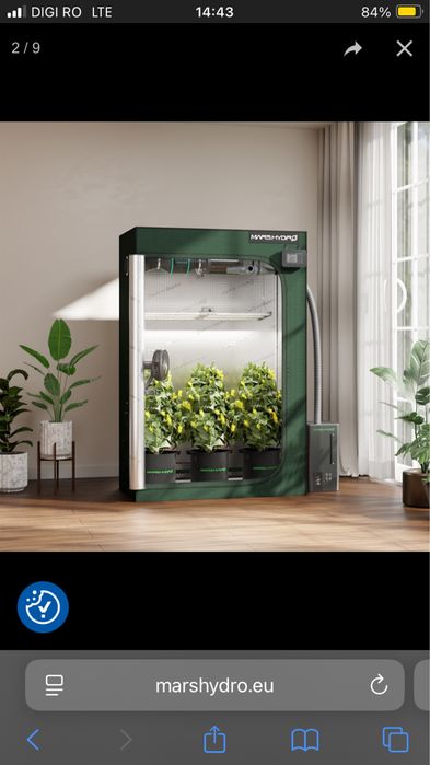 Growbox Mars Hydro 120x60x180 Premium 2000D - Nou - La Cutie - Garantie