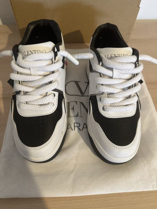 valentino garavani stud sneakers-white black edition