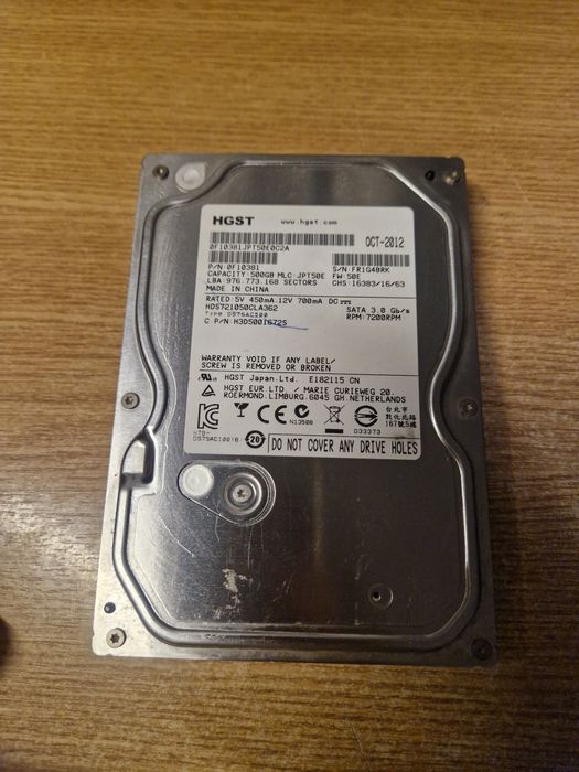 HardDrive Hgst 500gb