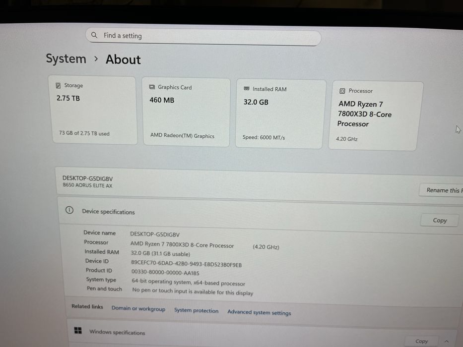Corsair Vengeance DDR5 6000Mhz 32GB