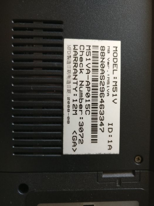 Laptop Asus  M51V