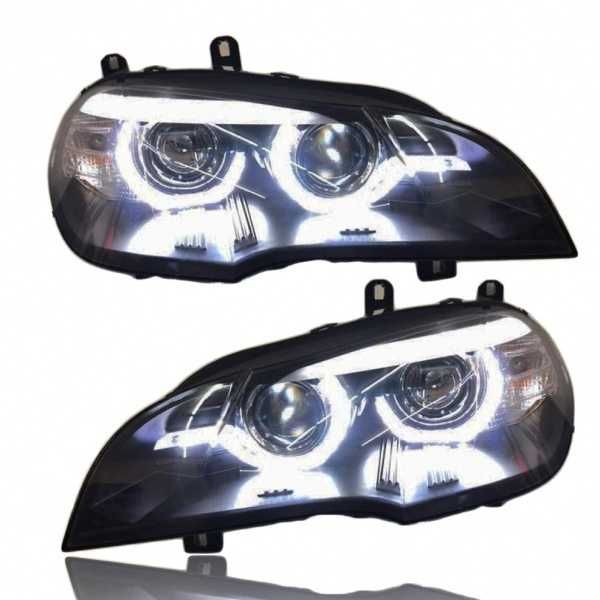 Фарове БМВ Е70 ЛЕД Xenon BMW E70 LED TFL Angle eyes Тунинг Нови КСЕНОН