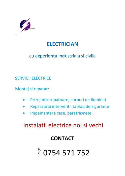 Electrician cu experienta industriala si civila