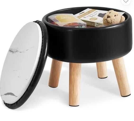 Import Amazon ! Mini Scaun Taburet Fotoliu cu depozitare - negru !