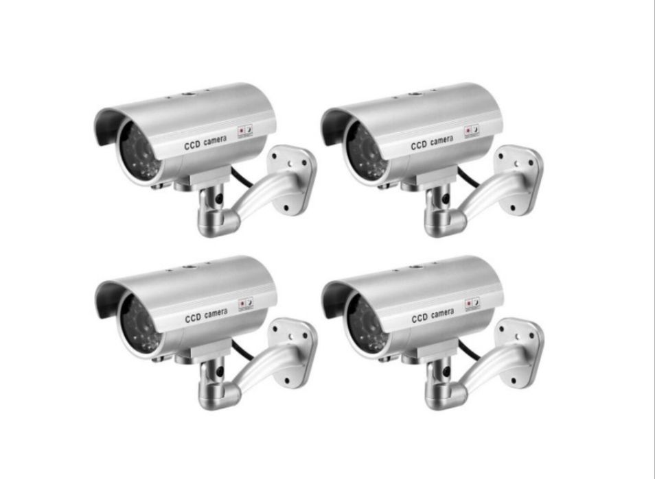 Set 4 camere supraveghere video false LED rosu incorporat