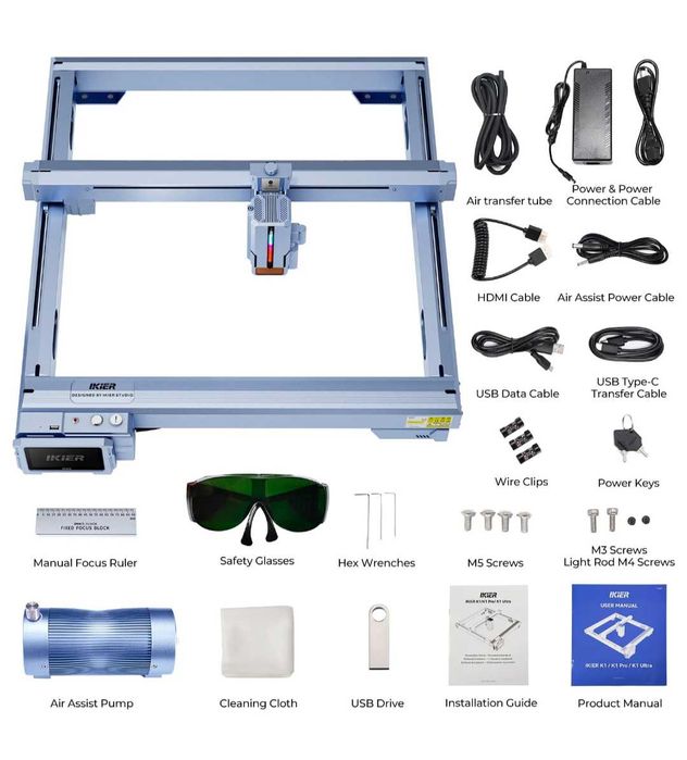 Лазер за Гравиране и Рязане iKier K1 Pro 24W