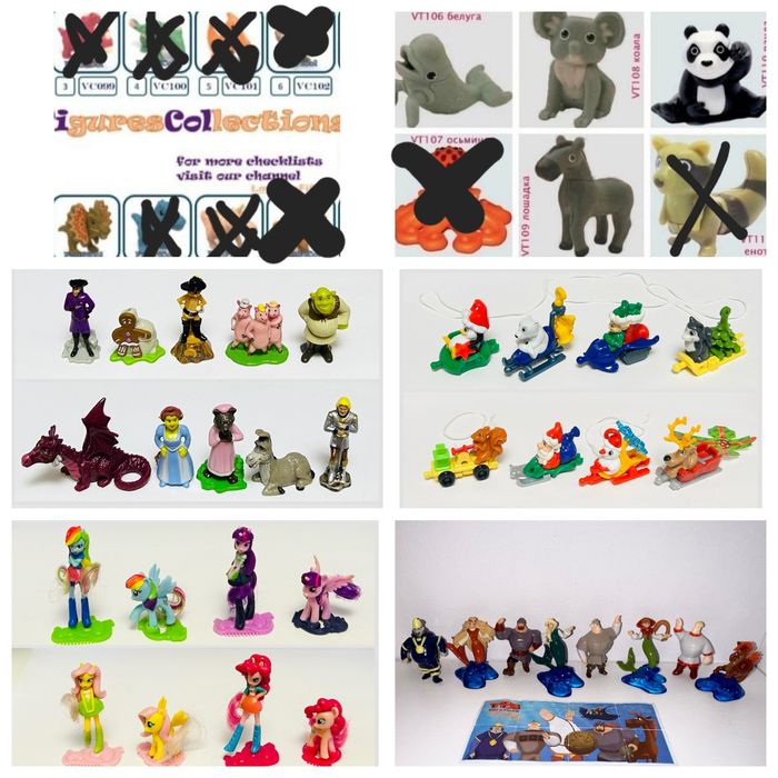 Фигурки киндер животные, бегемоты, марио и т.д