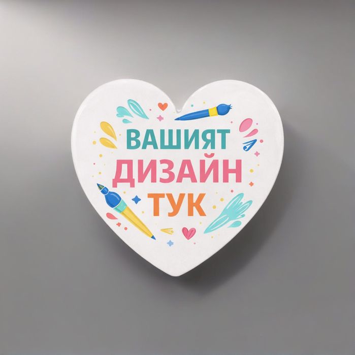 Магнит с персонализирана снимка, дизайн или лого