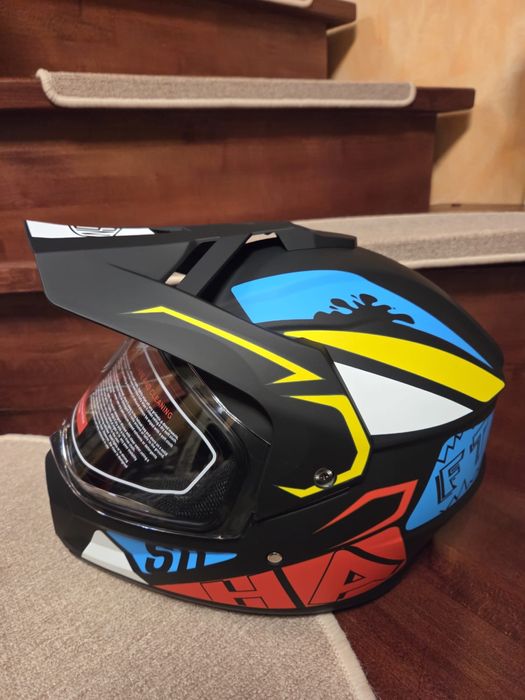 Cască motocross eduro off-road moto cu viziera