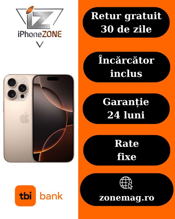 Iphone 16 Pro 512GB 100% Garantie Rate BuyBack - zonemag.ro