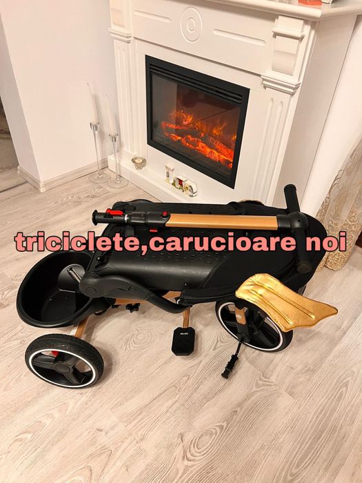 Triciclete noi pliabile cu pozitie somn, scaun rotativ muzica lumini