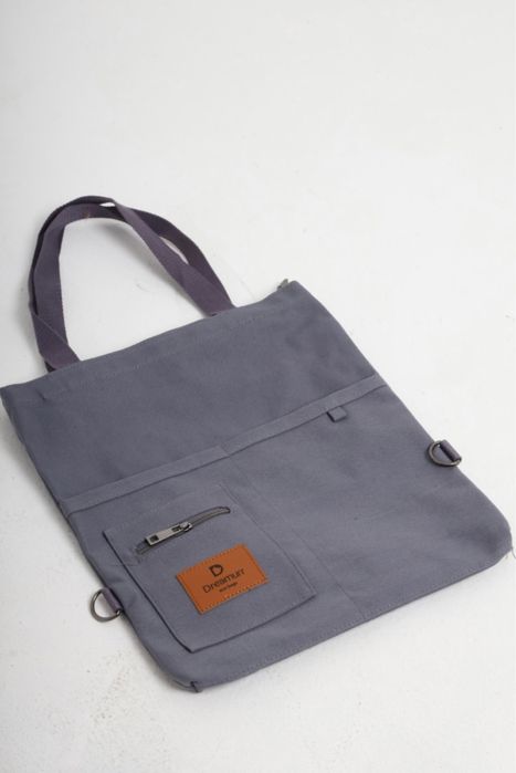 Сумка шоппер текстиль, хлопок серый