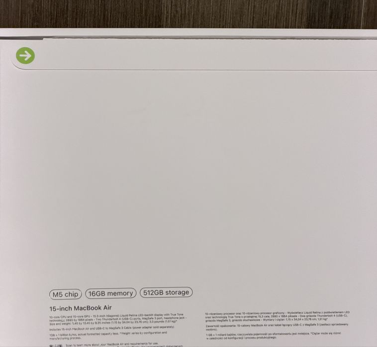 НОВ Apple Macbook Air 15,3", M5, RAM 16GB, SSD 512GB - 2026г. 2год. Гаранция