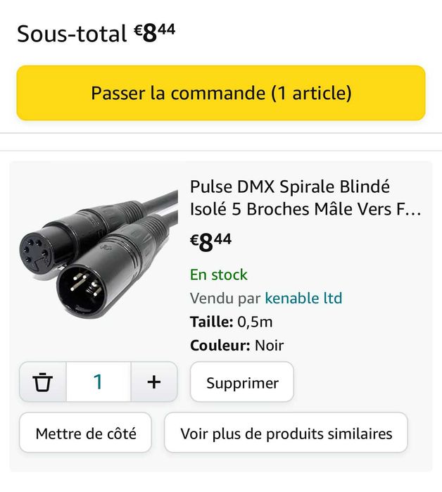 5 cabluri DMX 5 pin . 0.5m