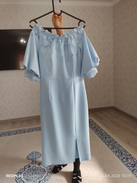 Одежда, платье  голубой цвет