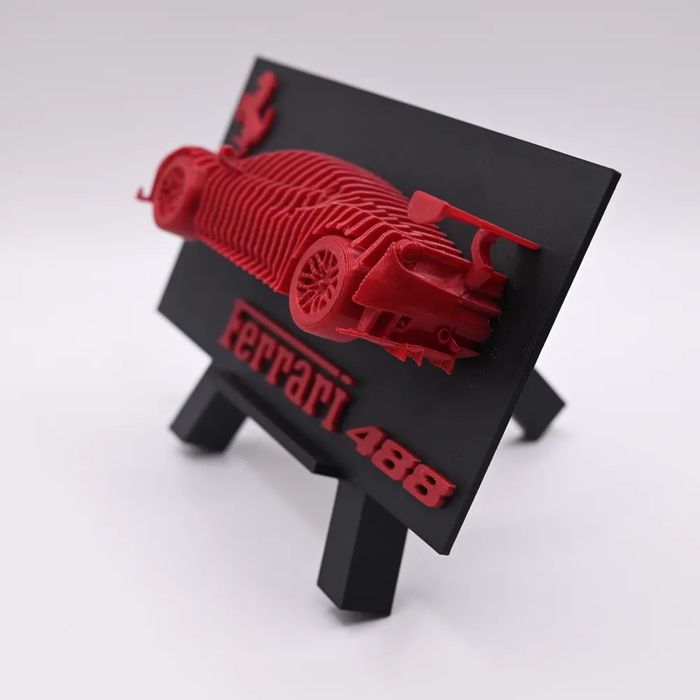 Скулптура на ferrari 488 изработена на 3д принтер