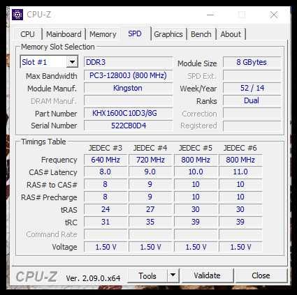 Памет 16GB (2x8GB) Kingston HyperX  1600 MHz DDR3