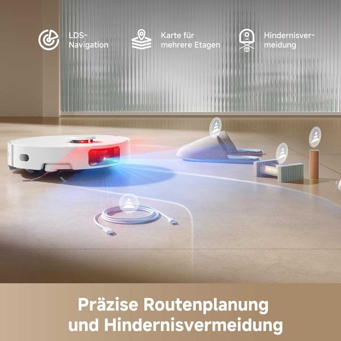 Нова Прахосмукачка Робот с Моп Dreame D20 Pro Plus RLD43SD, 2 години Гаранция, HEPA Филтър, Сухо и Мокро Почистване