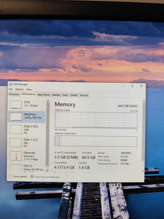 HP Z820 Workstation – 64GB RAM / Radeon RX 580 8GB / SSD + HDD