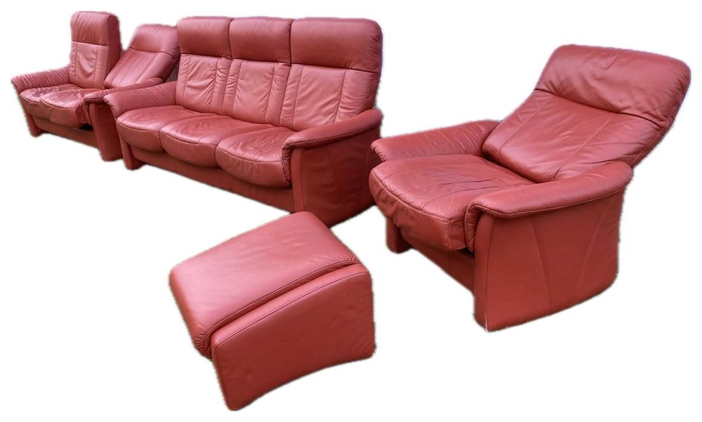 Set Canapele "Theatre" 3+2+1 PIELE NATURALA /Ackerley Rosu