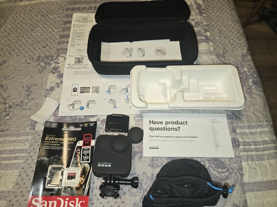 Екшън  камера Go Pro + карта за памет Micro sd extreme 512gb