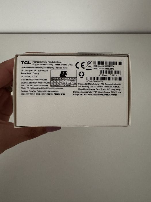 TCL 501, NOU, sigilat