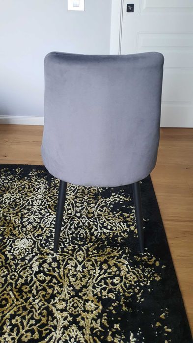 Scaun catifea si metal gri NOU