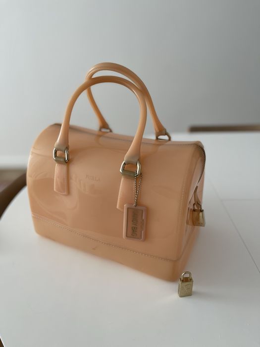 Оригинал Furla Candy Bag, бежевый силикон, б/у