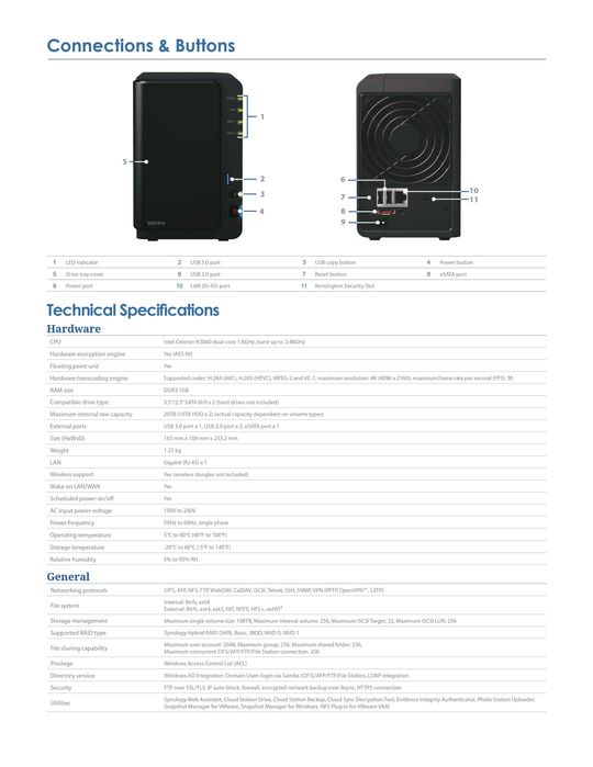 NAS Synology DS216+II