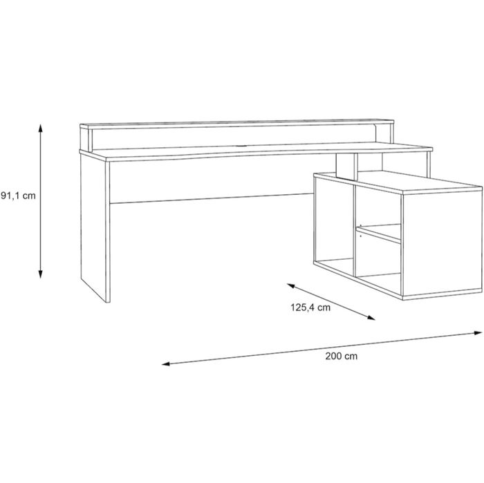 Birou 200cm x 60cm cu dulap incorporat, stare buna