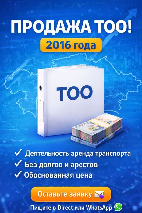Продам ТОО с 2016 года