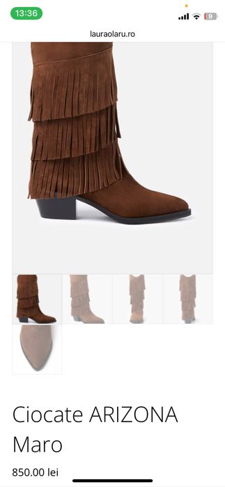 Cizme ciocate din piele intoarsa