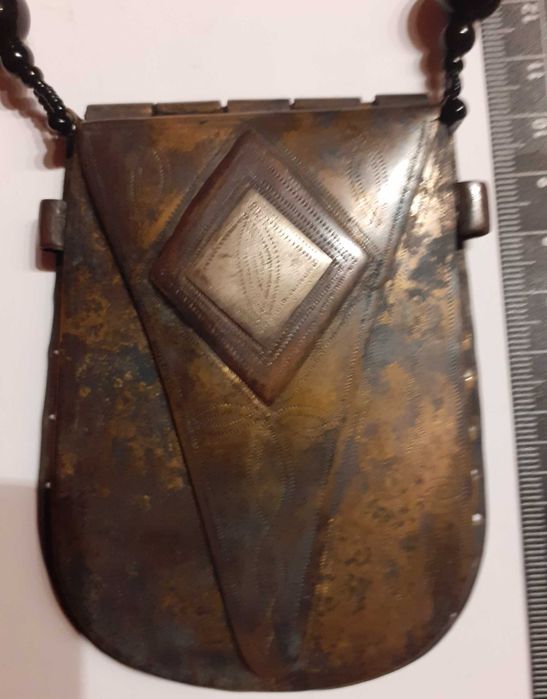 Colier Tribal Tuareg - Amuletă Tcherot, trimetal, Burkina Faso, 400g