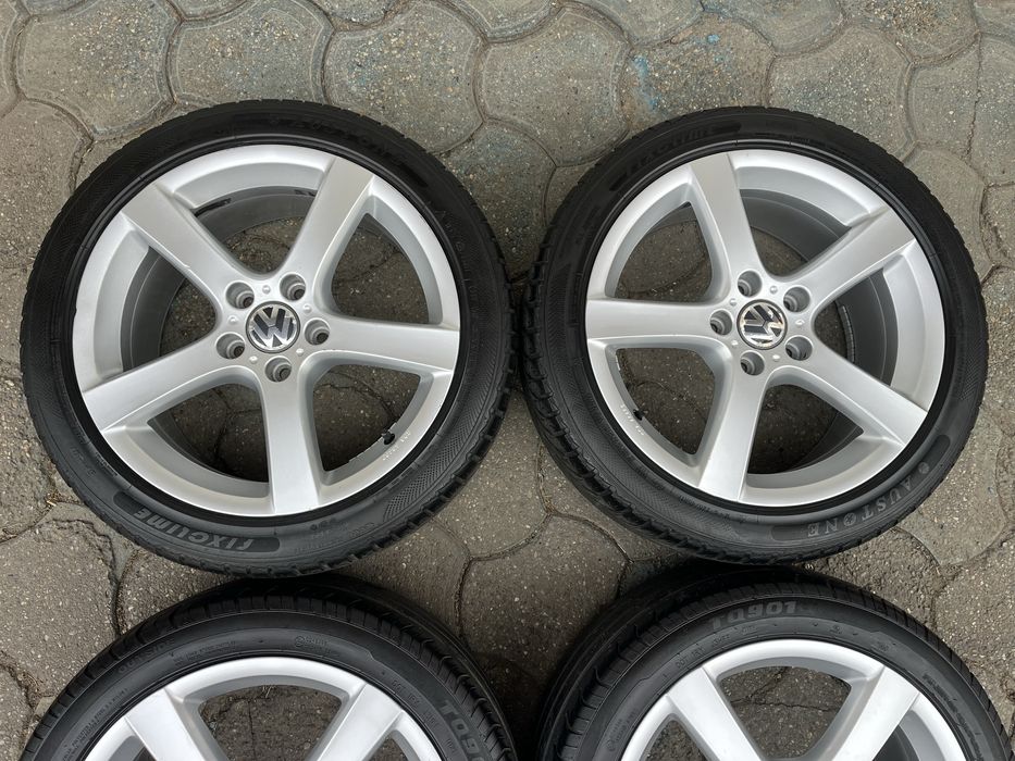 Jante aliaj 5x112mm, anvelope vara 225/45 R17 VW Golf 5/6/7/8 Touran Eos Jetta Caddy, Seat, Skoda, Audi A3