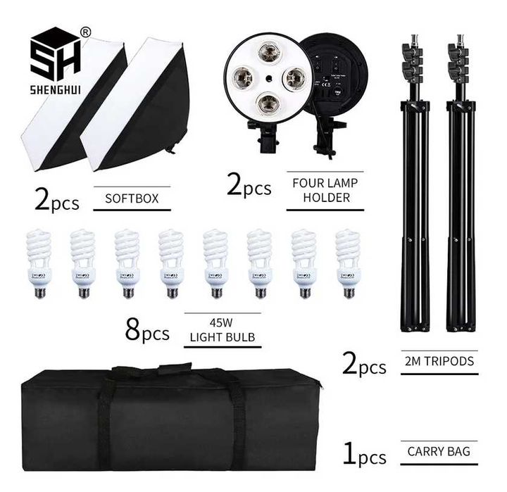 Комплект софтбокс 8 х 45W 5500K – постоянно осветление за фото и видео