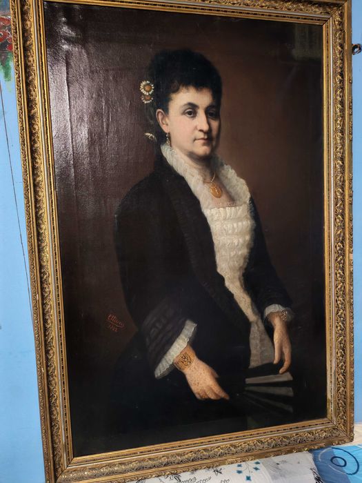 Tablou Nicolae Iliescu ( Elliescu ) 1882 ulei pe panza dimensiune mare