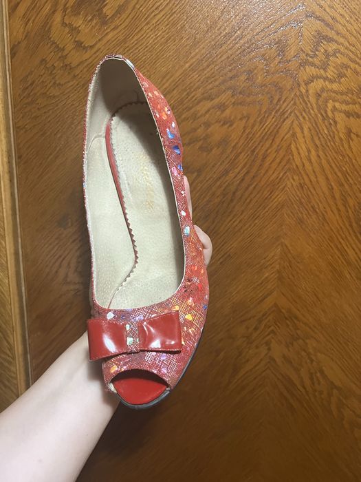 Pantofi Eleganți Roşii cu fundă Mărime 38