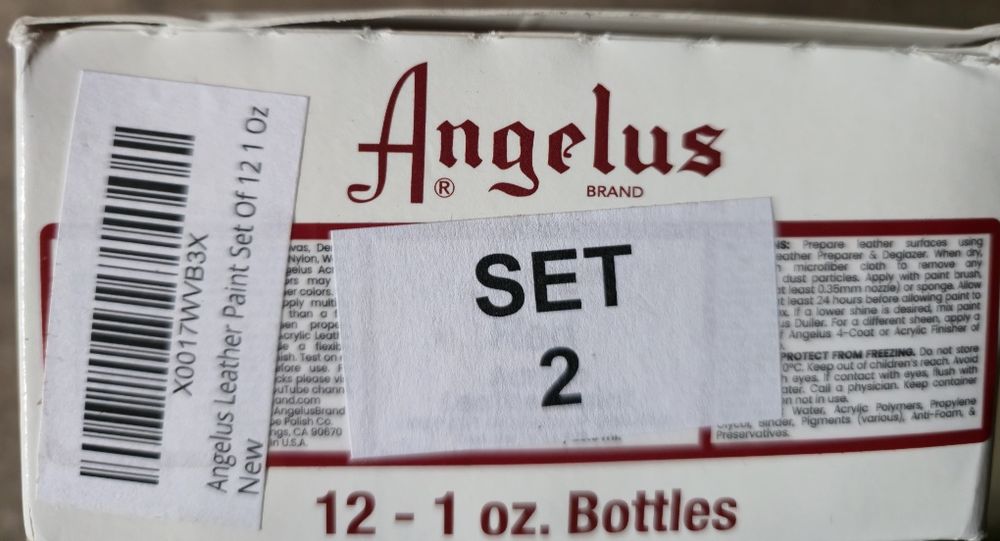 Pachet de vopsea Angelus cu 12 culori