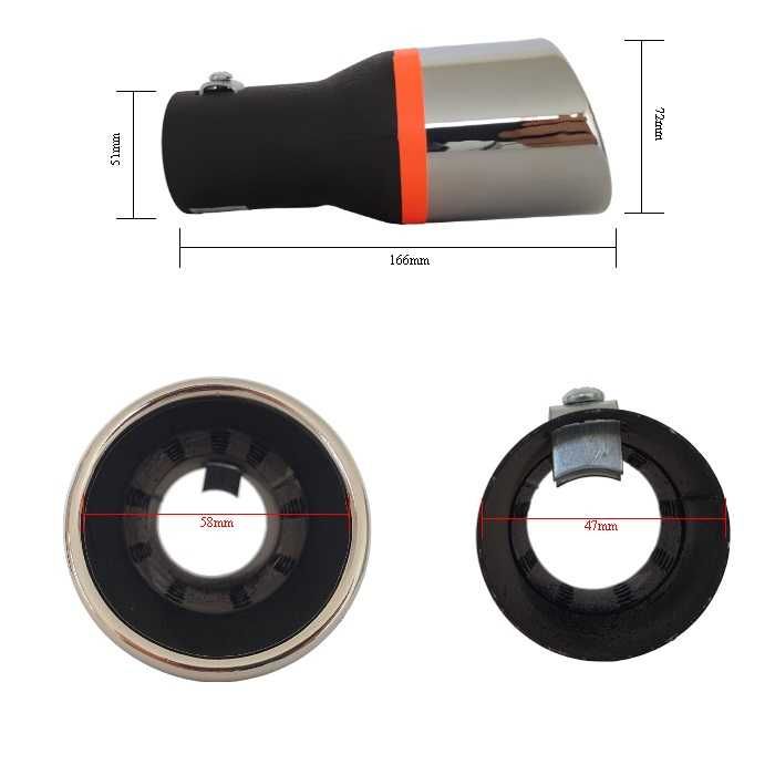 Универсален Накрайник за Ауспух 269 1бр. входа-47мм изхода-58мм