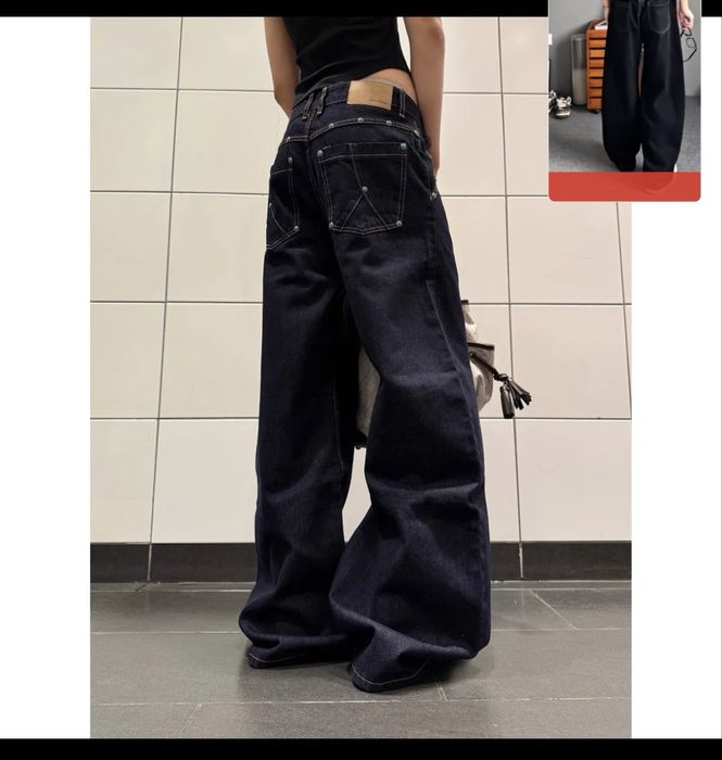 джинсы размер L темно синий