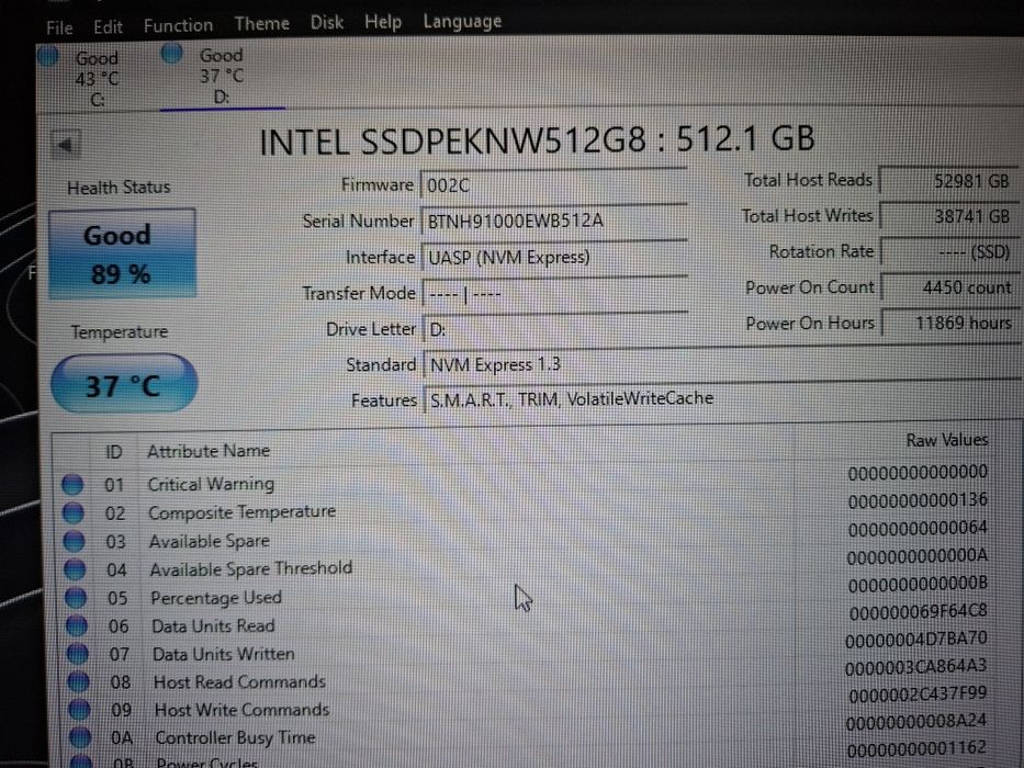 M2 nvme 512gb ssd + box usb